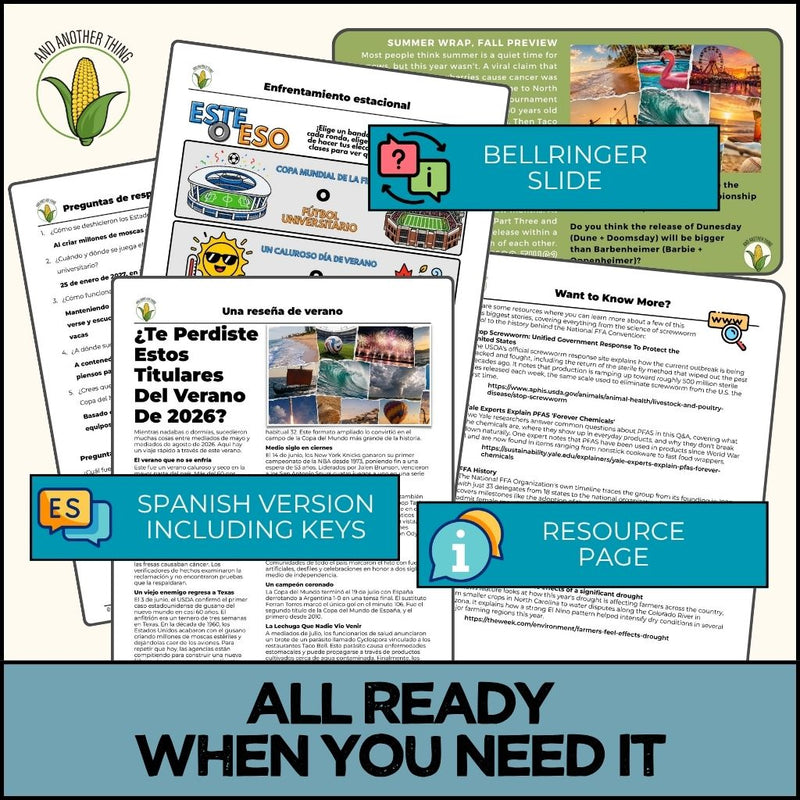 Load image into Gallery viewer, And Another Thing CURRENT EVENTS, Summer Review (WEEKLY)