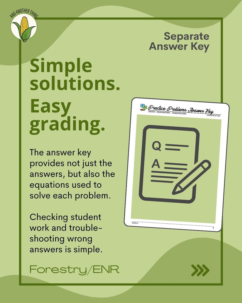 Load image into Gallery viewer, And Another Thing MATH APPLICATION, Forestry ENR RATIOS (ANNUAL)