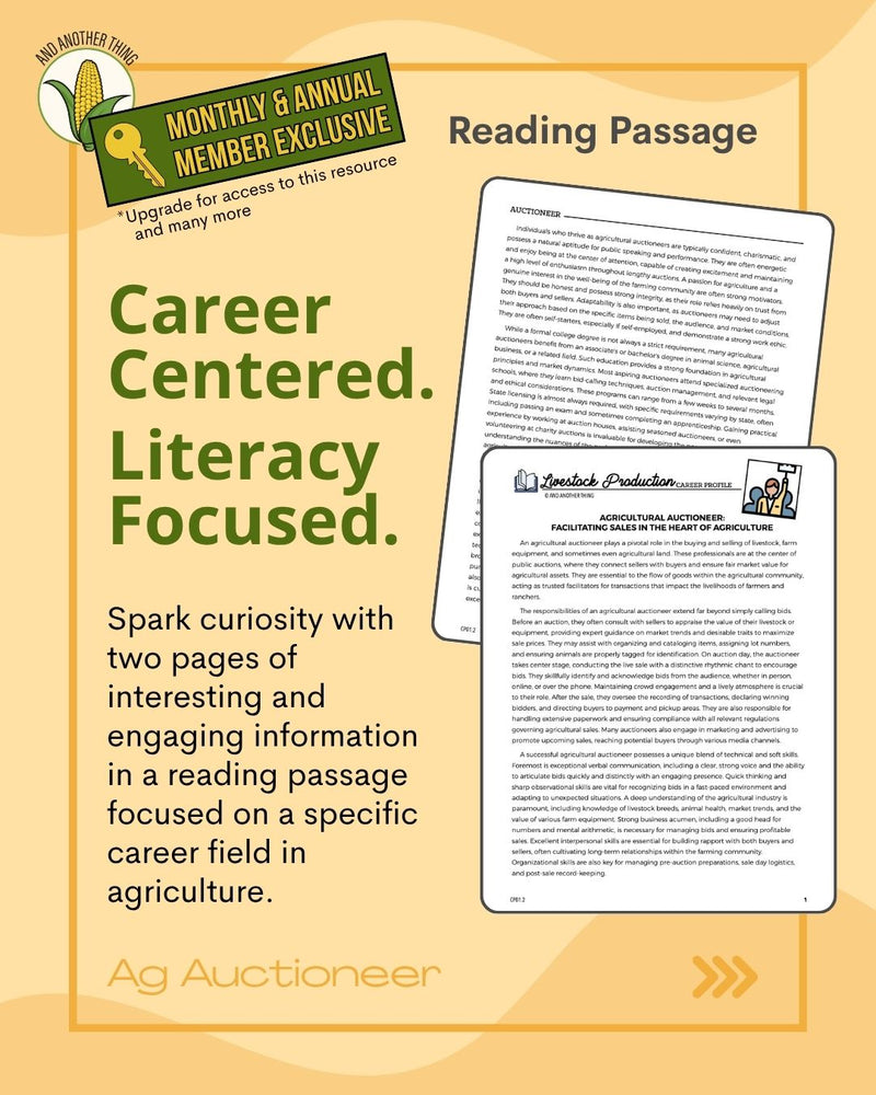 Load image into Gallery viewer, And Another Thing CAREER PROFILE, Ag Auctioneer (ANNUAL)