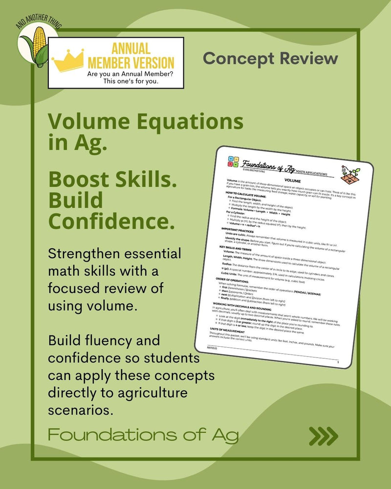 Load image into Gallery viewer, And Another Thing MATH APPLICATION, Foundations of Ag VOLUME (ANNUAL)