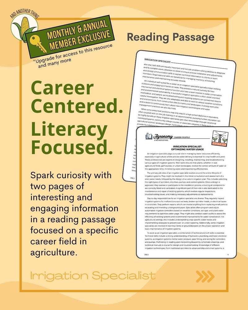 Load image into Gallery viewer, And Another Thing CAREER PROFILE, Irrigation Specialist (ANNUAL)