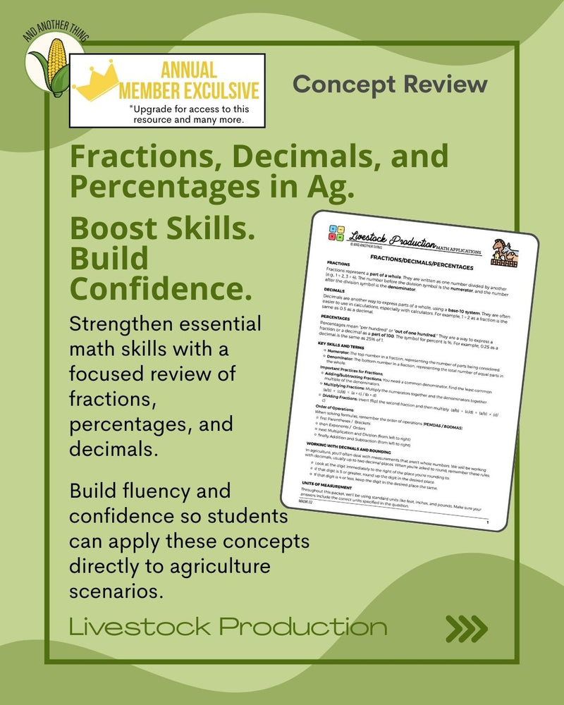 Load image into Gallery viewer, And Another Thing MATH APPLICATION, Livestock Production PERCENTAGES (ANNUAL)