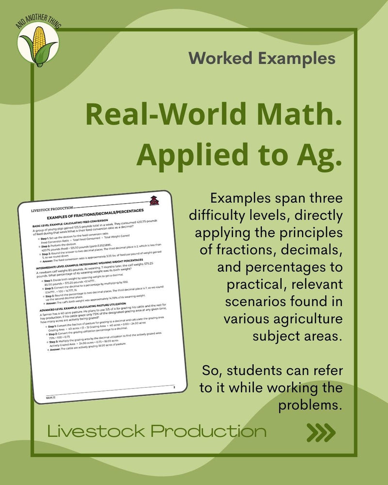 Load image into Gallery viewer, And Another Thing MATH APPLICATION, Livestock Production PERCENTAGES (ANNUAL)