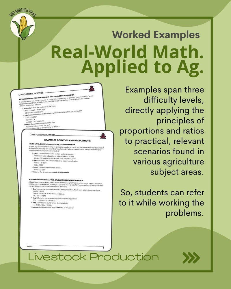Load image into Gallery viewer, And Another Thing MATH APPLICATION, Livestock Production RATIOS (ANNUAL)