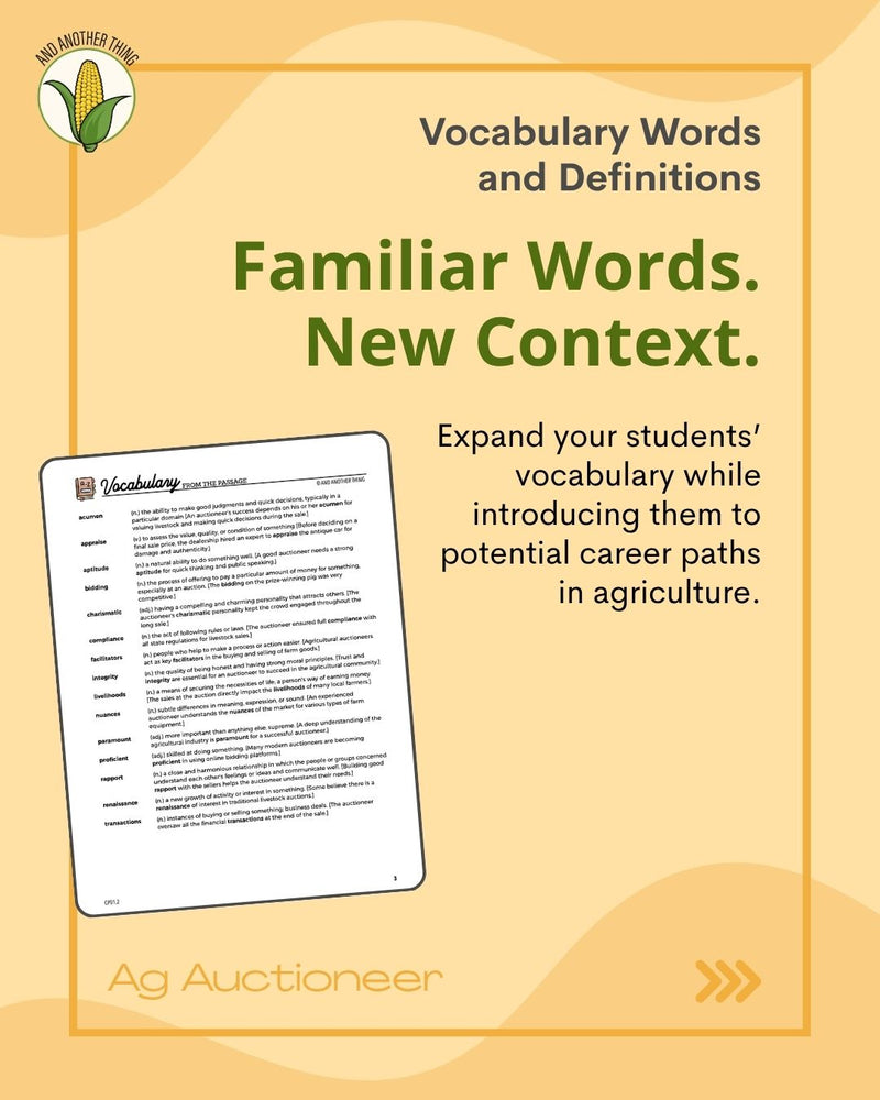 Load image into Gallery viewer, And Another Thing CAREER PROFILE, Ag Auctioneer (ANNUAL)