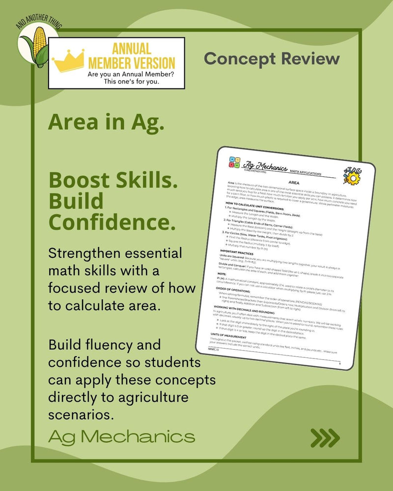 Load image into Gallery viewer, And Another Thing MATH APPLICATION, Ag Mechanics AREA (ANNUAL)