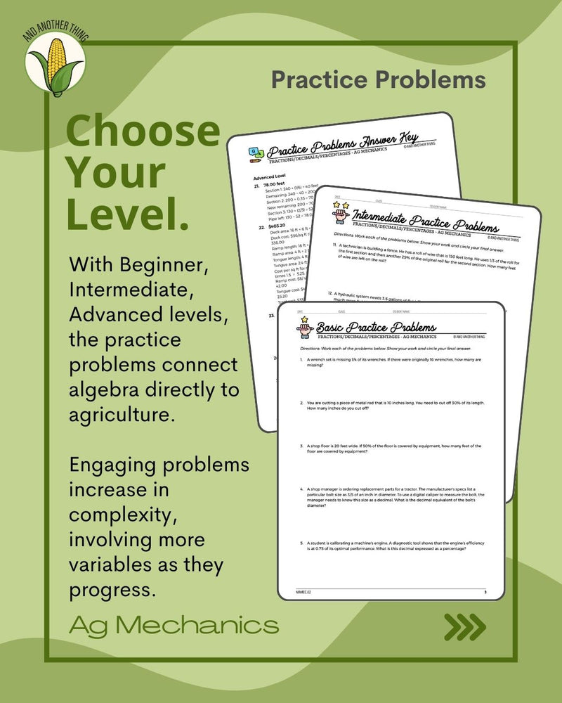 Load image into Gallery viewer, And Another Thing MATH APPLICATION, Ag Mechanics PERCENTAGES (ANNUAL)