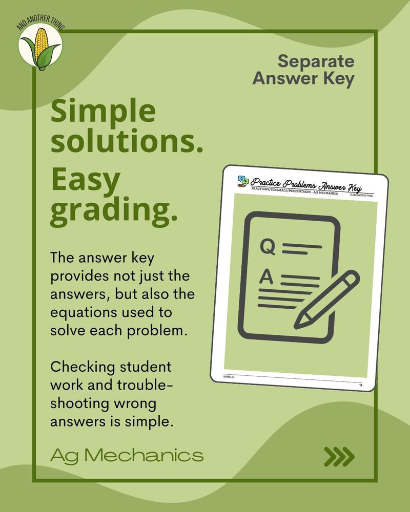 Load image into Gallery viewer, And Another Thing MATH APPLICATION, Ag Mechanics PERCENTAGES (ANNUAL)