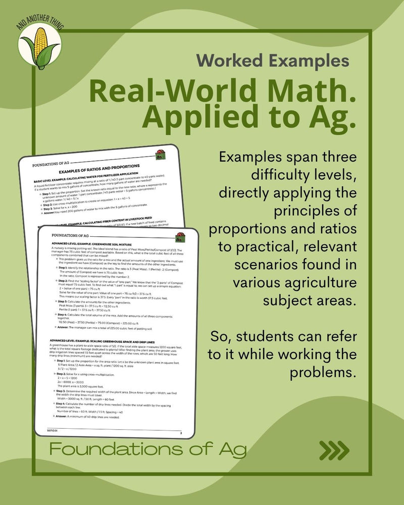 Load image into Gallery viewer, And Another Thing MATH APPLICATION, Foundations of Ag RATIOS (ANNUAL)