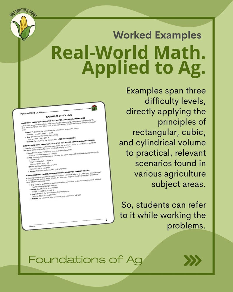 Load image into Gallery viewer, And Another Thing MATH APPLICATION, Foundations of Ag VOLUME (ANNUAL)