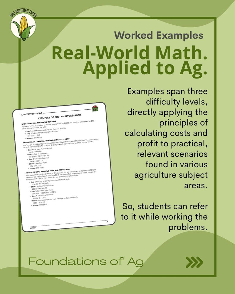 Load image into Gallery viewer, And Another Thing MATH APPLICATION, Foundations of Ag PROFIT (ANNUAL)