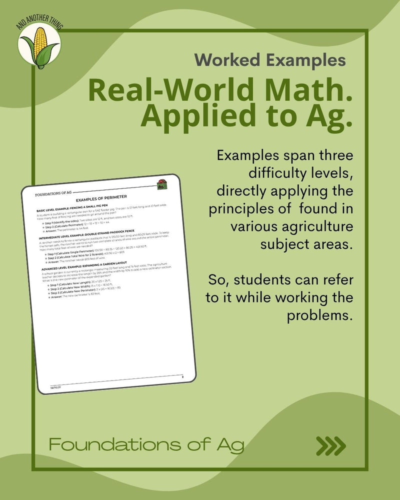 Load image into Gallery viewer, And Another Thing MATH APPLICATION, Foundations of Ag PERIMETER (ANNUAL)