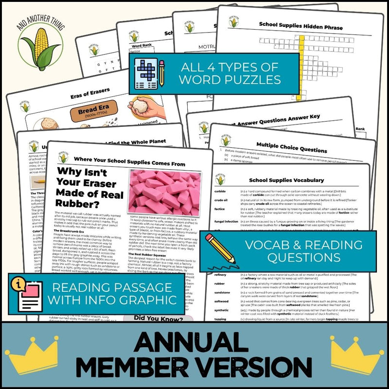 Load image into Gallery viewer, And Another Thing CURRENT EVENTS, School Supplies (ANNUAL)