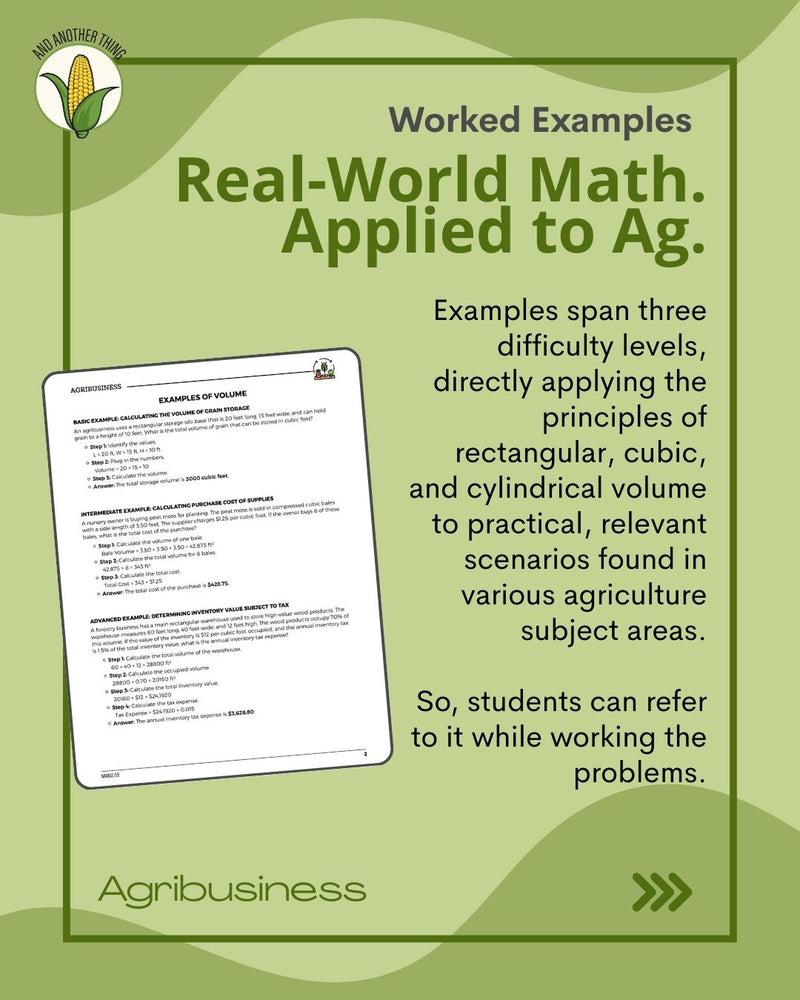 Load image into Gallery viewer, And Another Thing MATH APPLICATION, Agribusiness VOLUME (ANNUAL)