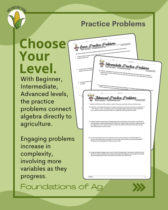 And Another Thing MATH APPLICATION, Foundations of Ag BASIC ALGEBRA (FREE)