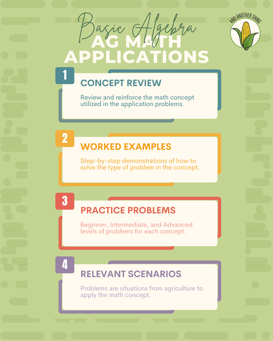 And Another Thing MATH APPLICATION, Foundations of Ag BASIC ALGEBRA (FREE)