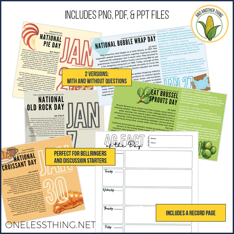 Load image into Gallery viewer, And Another Thing AG FACTS, JANUARY Celebration Days (FREE)