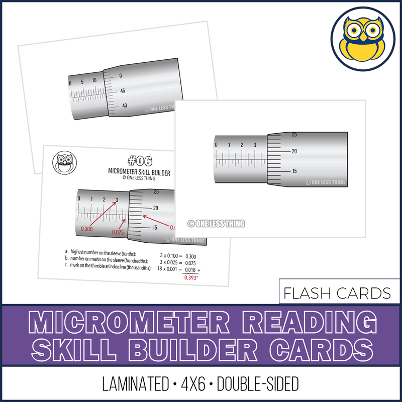Load image into Gallery viewer, Micrometer Reading, Skill Builder Cards