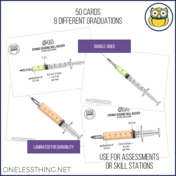 Syringe Reading Skill Builder Cards One Less Thing