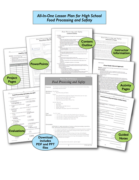 Food Processing and Safety High School, All-In-One Lesson Plan Download