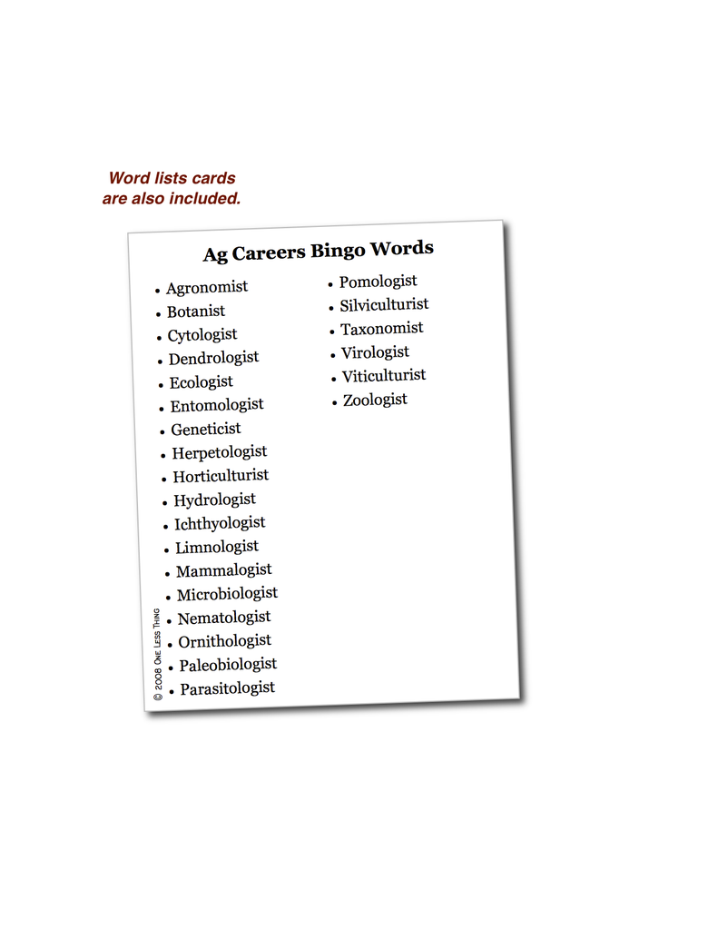 Ag Careers, Bingo Download Only
