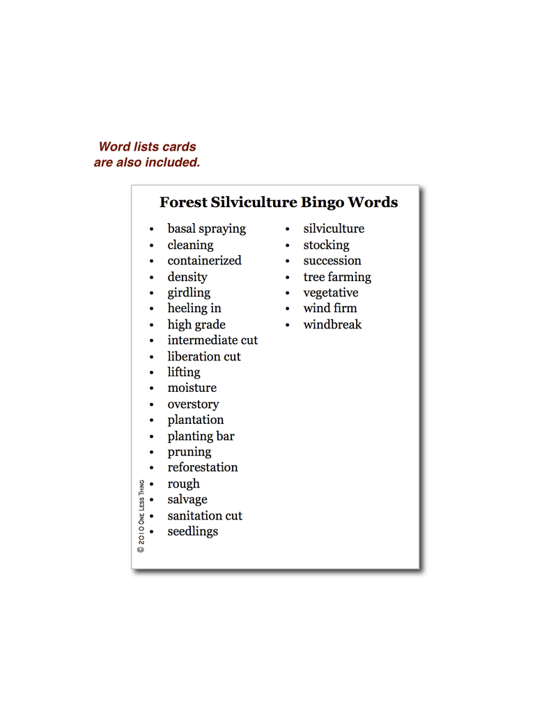 Forest Silviculture, Bingo Download Only
