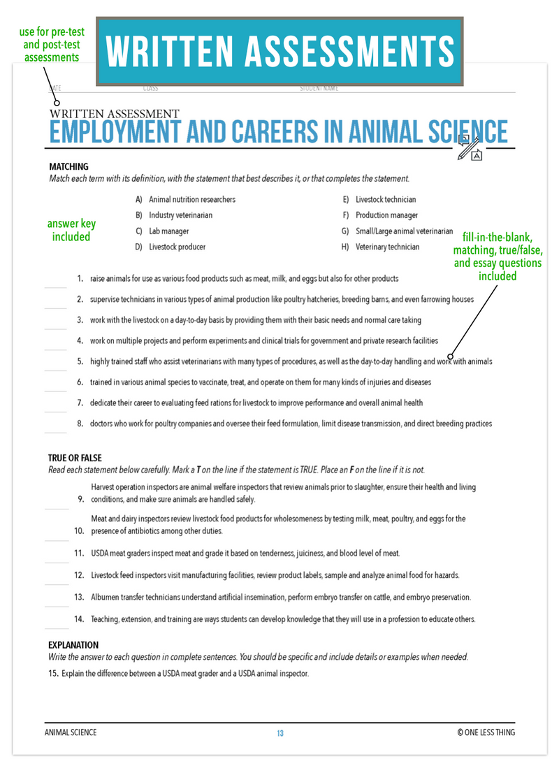 Load image into Gallery viewer, CCANS01.3 Employment and Careers, Animal Science Complete Curriculum