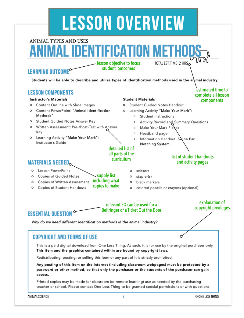 Load image into Gallery viewer, CCANS03.4 Animal Identification Methods, Animal Science Complete Curriculum