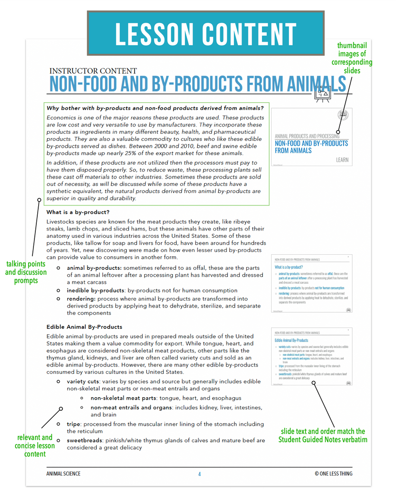 CCANS04.4 NonFood and ByProducts from Animals, Animal Science Complete Curriculum