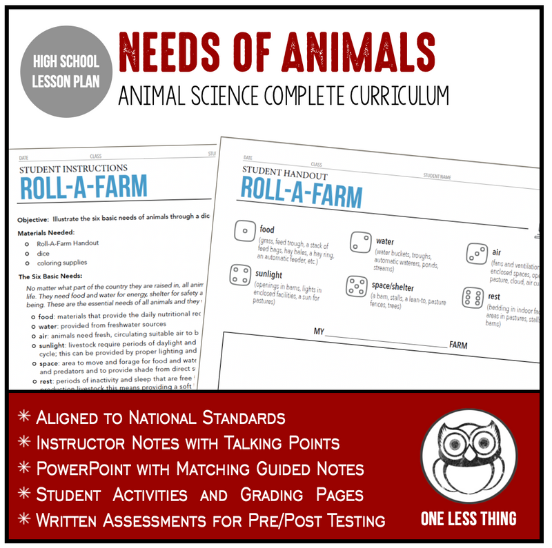 Load image into Gallery viewer, CCANS05.3 Needs of Animals, Animal Science Complete Curriculum