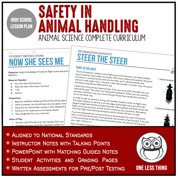 CCANS06.1 Safety in Handling, Animal Science Complete Curriculum