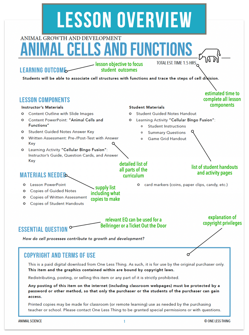 Load image into Gallery viewer, CCANS07.1 Animal Cells and Functions, Animal Science Complete Curriculum