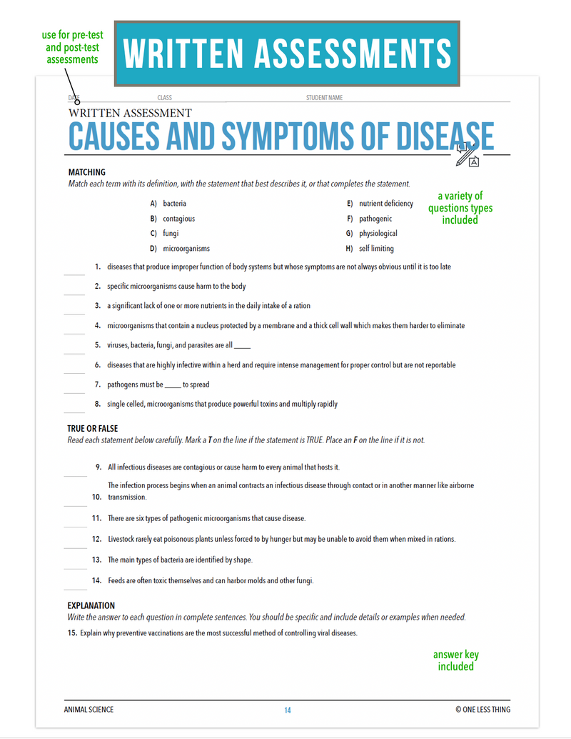 Load image into Gallery viewer, CCANS09.1 Causes and Symptoms of Disease, Animal Science Complete Curriculum