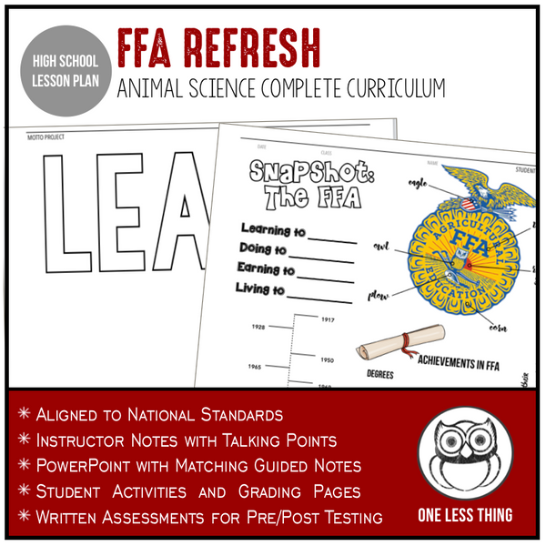 CCANS01.1 FFA Refresh, Animal Science Complete Curriculum
