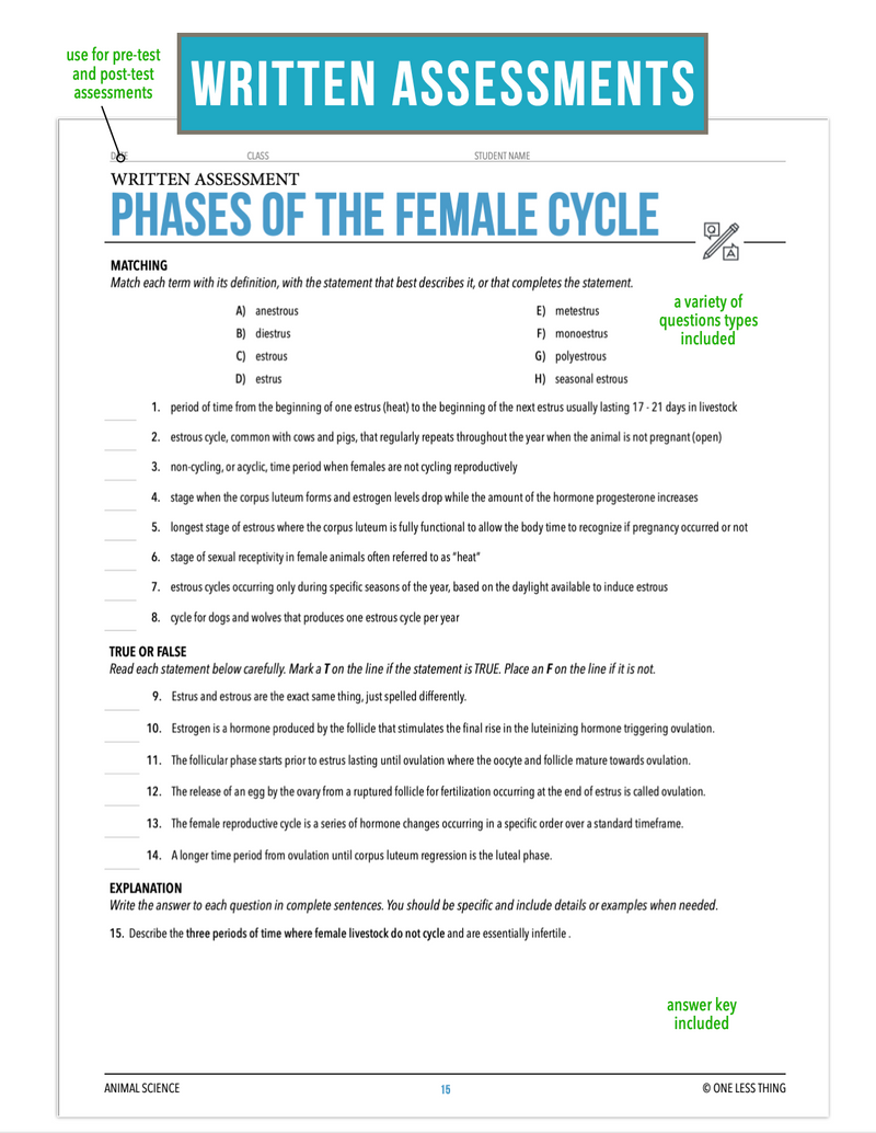 Load image into Gallery viewer, CCANS11.2 Phases of the Female Cycle, Animal Science Complete Curriculum