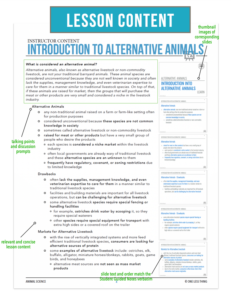 Load image into Gallery viewer, CCANS12.1 Introduction to Alternative Animals, Animal Science Complete Curriculum
