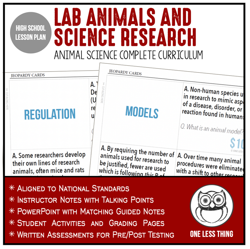 Load image into Gallery viewer, CCANS12.2 Lab Animals and Science Research, Animal Science Complete Curriculum