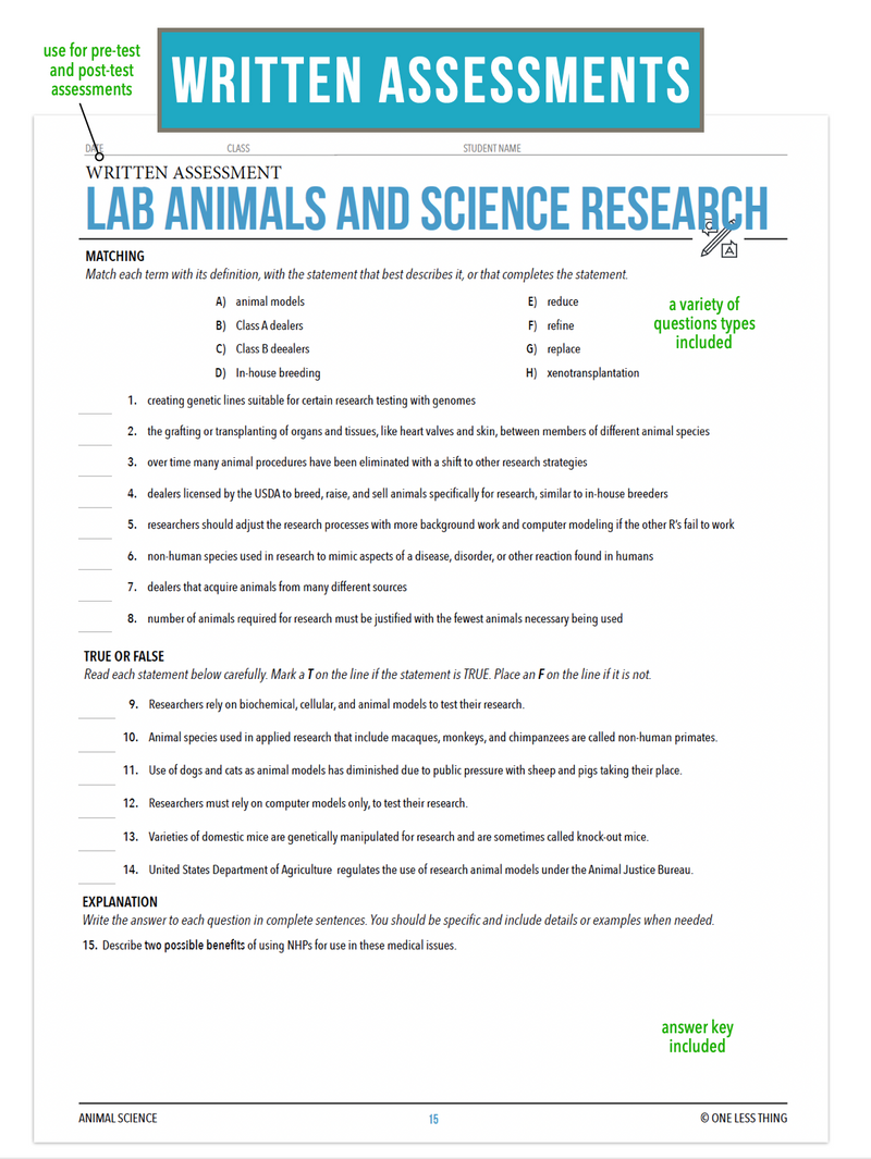 Load image into Gallery viewer, CCANS12.2 Lab Animals and Science Research, Animal Science Complete Curriculum