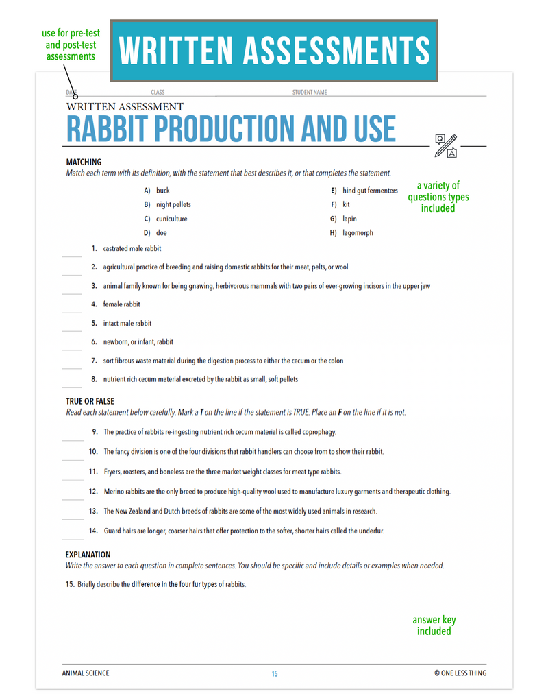 Load image into Gallery viewer, CCANS12.3 Rabbit Production and Use, Animal Science Complete Curriculum