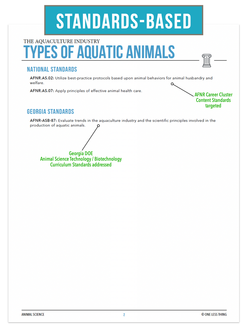 Load image into Gallery viewer, CCANS13.1 Types of Aquatic Animals, Animal Science Complete Curriculum