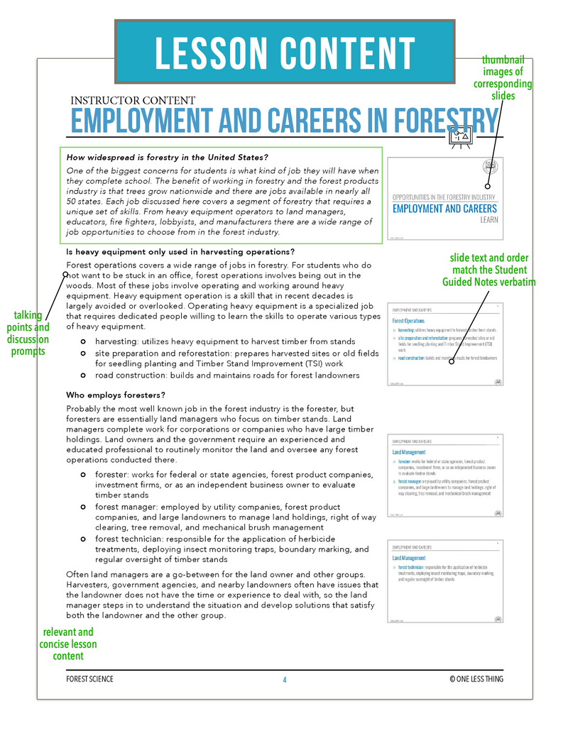Load image into Gallery viewer, CCFOR01.3 Employment and Careers, Forestry Complete Curriculum