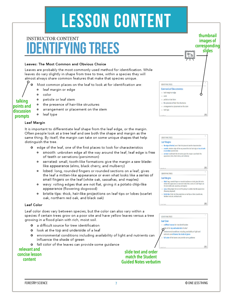 CCFOR03.2 Identifying Trees, Forestry Complete Curriculum
