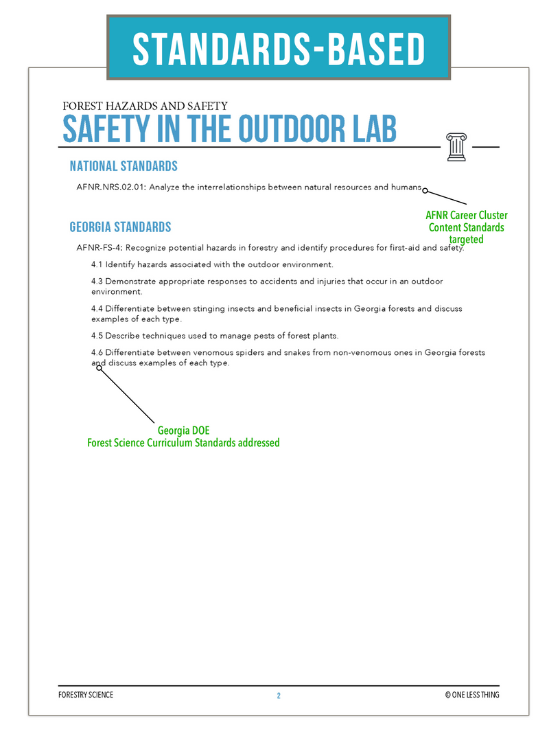Load image into Gallery viewer, CCFOR04.1 Safety in the Outdoor Lab, Forestry Complete Curriculum