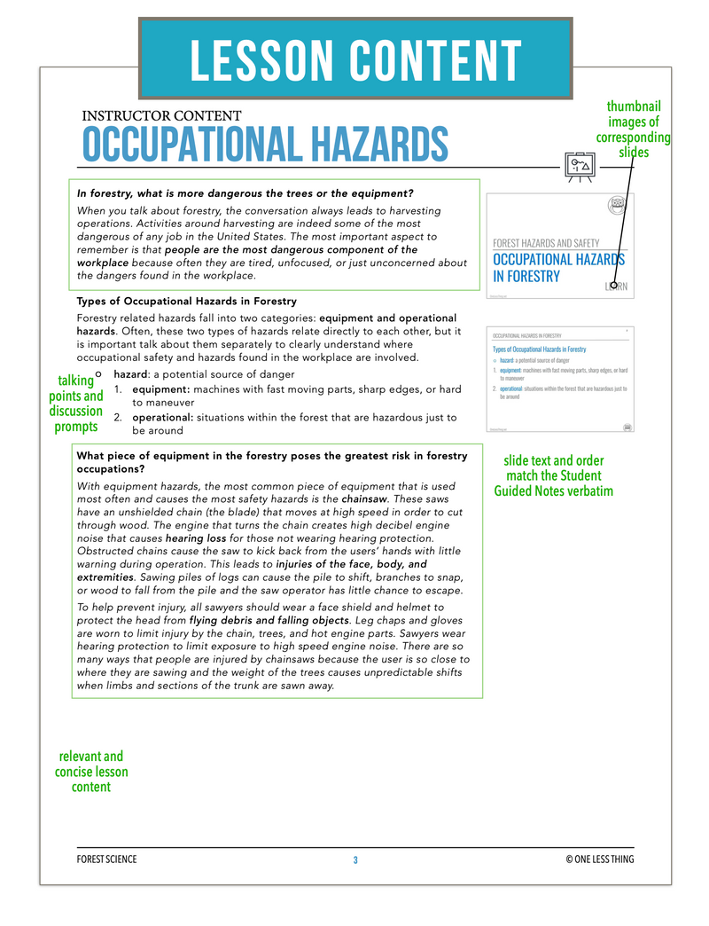 Load image into Gallery viewer, CCFOR04.2 Occupational Hazards, Forestry Complete Curriculum