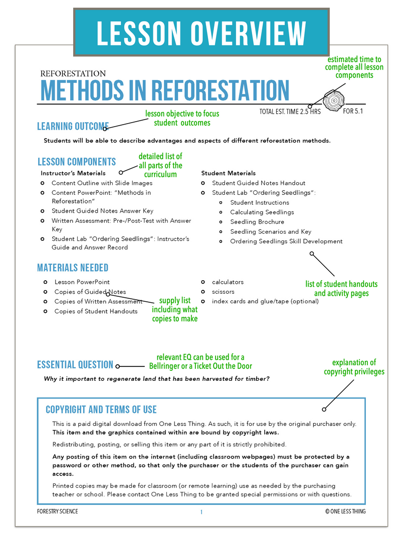 Load image into Gallery viewer, CCFOR05.1 Methods in Reforestation, Forestry Complete Curriculum