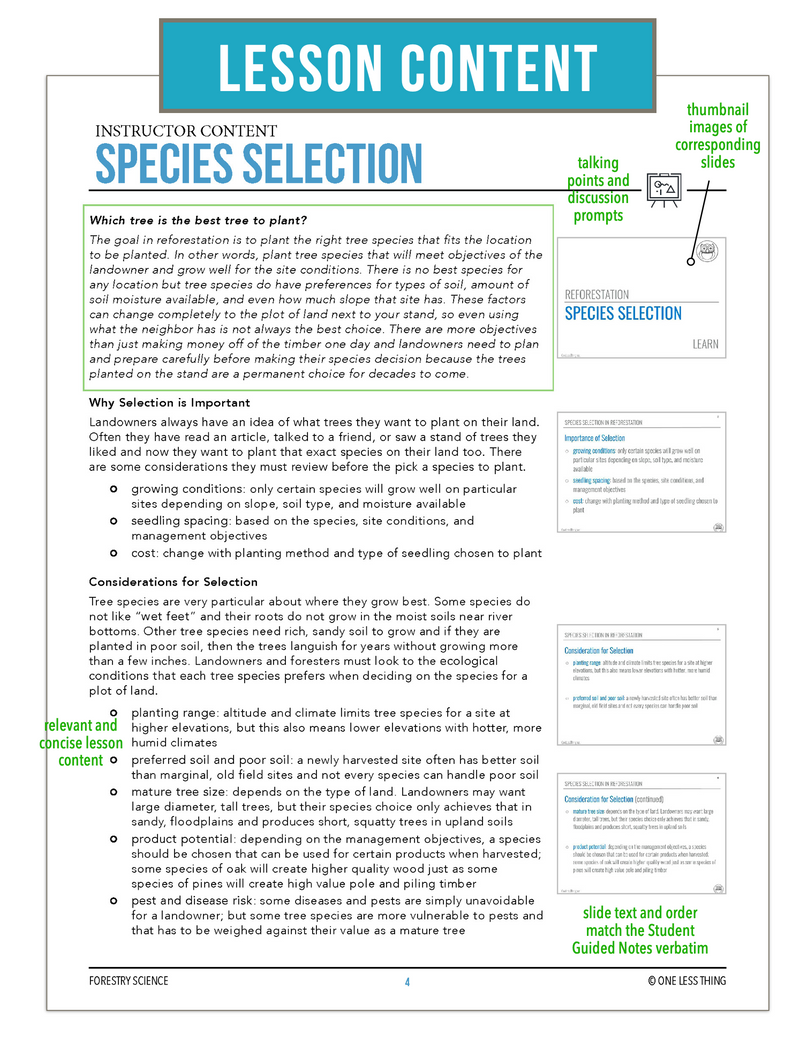Load image into Gallery viewer, CCFOR05.2 Species Selection, Forestry Complete Curriculum