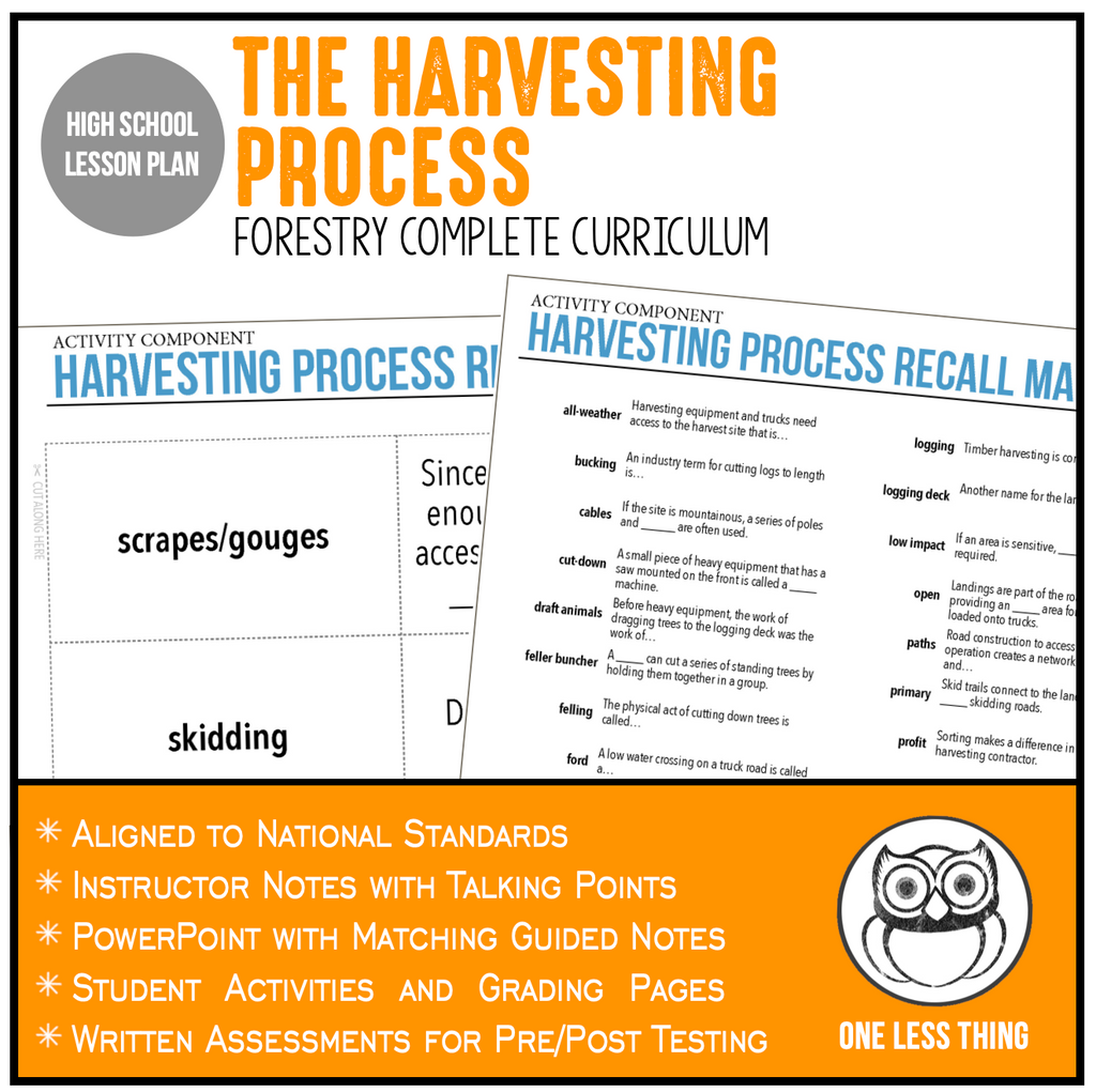 CCFOR09.1 The Harvesting Process, Forestry Complete Curriculum