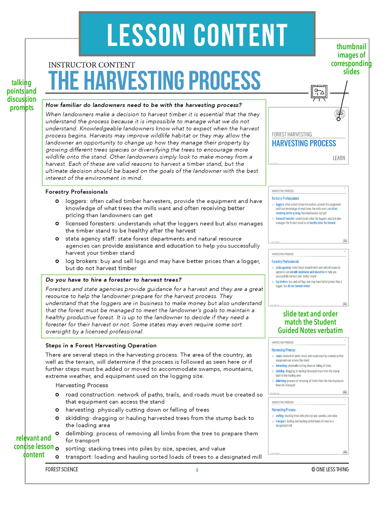 Load image into Gallery viewer, CCFOR09.1 The Harvesting Process, Forestry Complete Curriculum