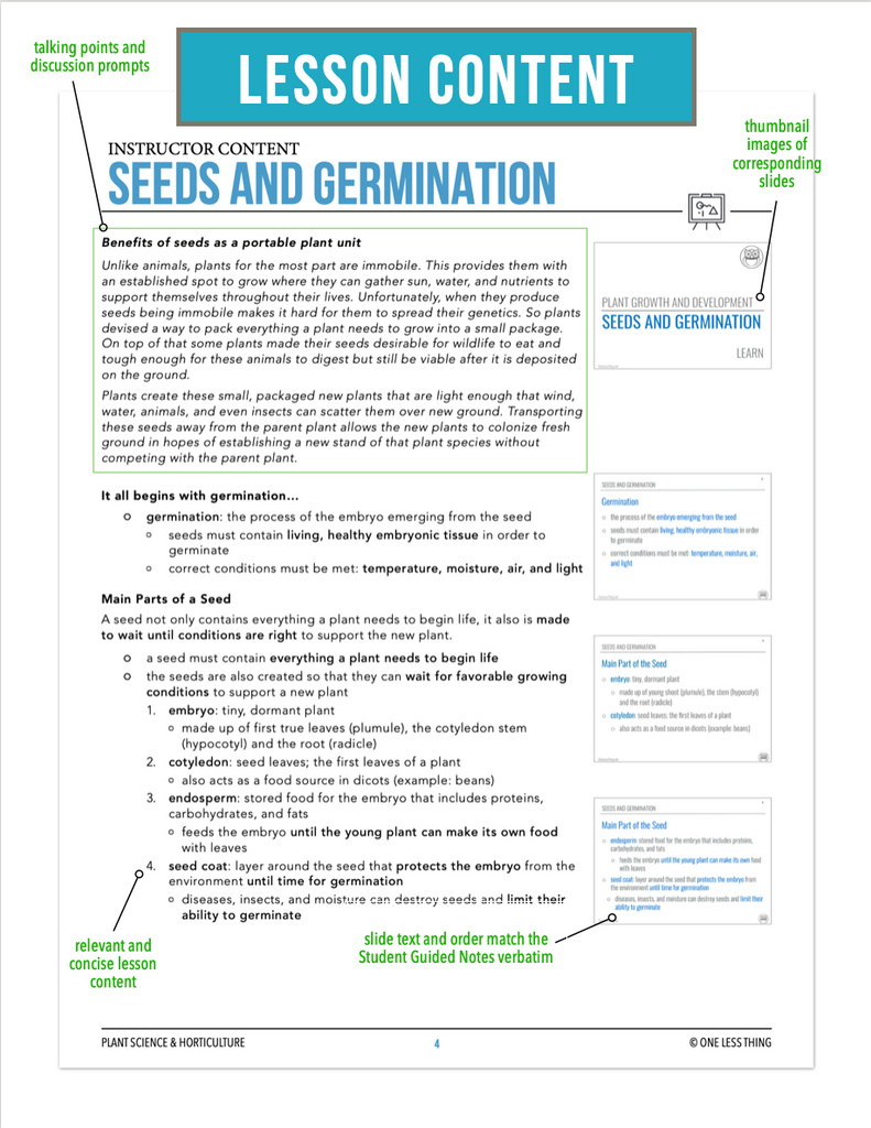 CCPLT04.1 Seeds and Germination, Plant Science Complete Curriculum