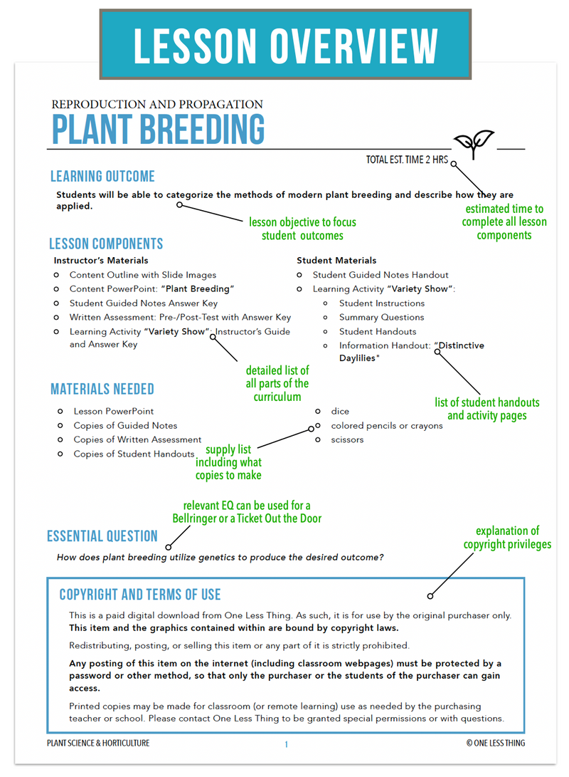 Load image into Gallery viewer, CCPLT05.3 Plant Breeding, Plant Science Complete Curriculum